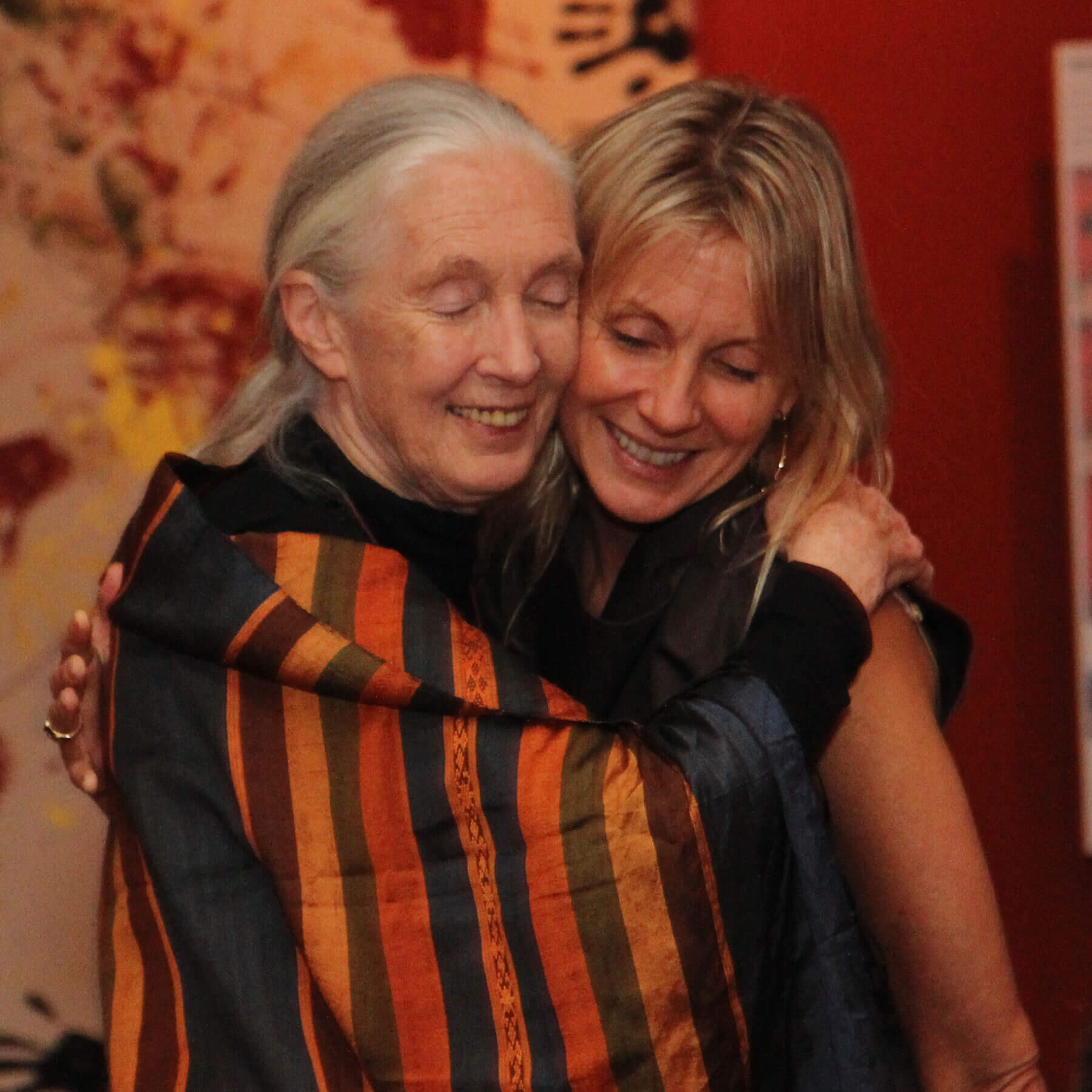 Jane Goodall with Living Peace Foundation founder Kelly Smith